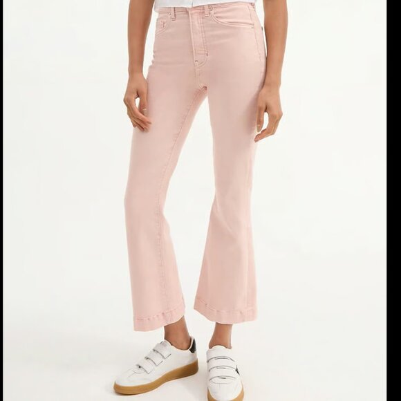 veronica beard jeans carson ankle flare with deep hem in Pink Shell Size 27 - Picture 1 of 10